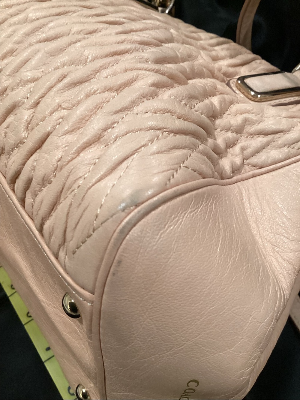 Coach Quilted Leather Satchel in Light Blush/Peach #M1420 - Picture 13 of 14
